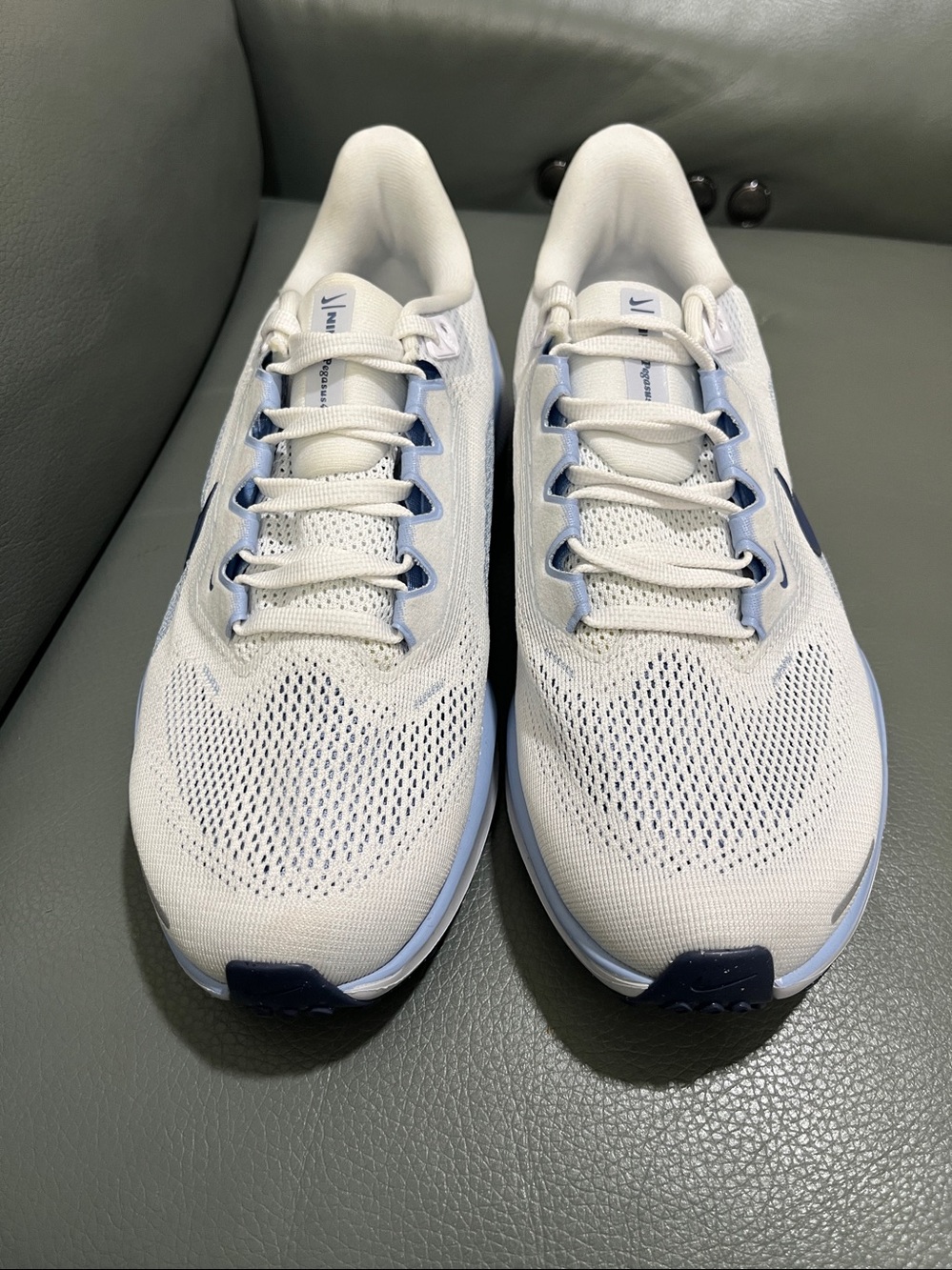 Nike  Pegasus 41 White & Blue Air Zoom Running Shoes - Picture 2 of 5